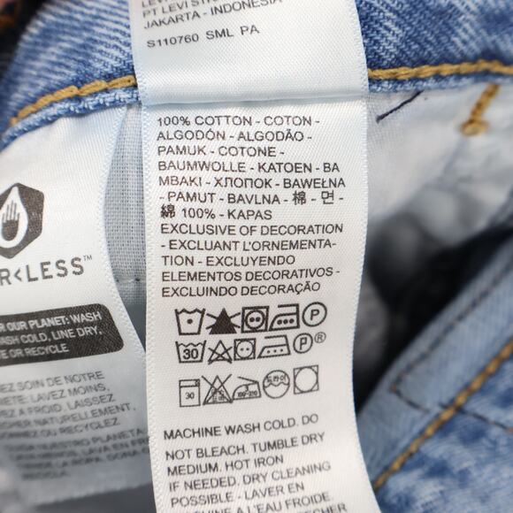 Levi's '94 Baggy Mid-Rise Super Wide Leg Denim Jeans Light Wash Blue Size 30 - Picture 7 of 7